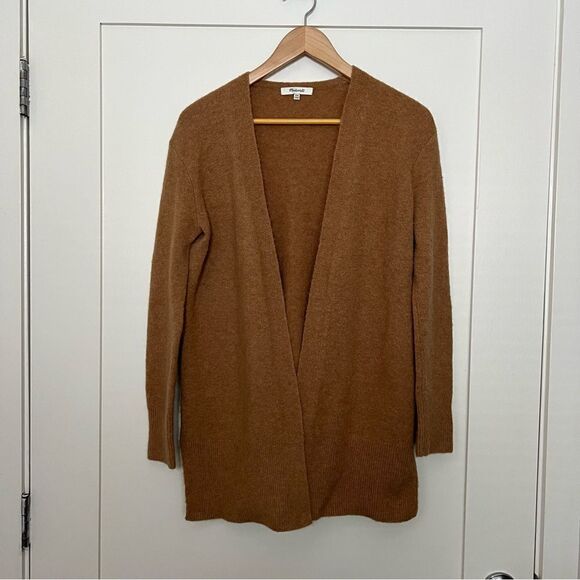 Madewell Sweaters - Madewell Sweater Cardigan Womens XXS Brown Knit Open Front Slits Wool Blend